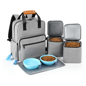 Transportín para Mascotas con Bolsillos Multifuncionales, Mochila Organizadora de Alimentos, Bolsa de Viaje Ligera y Portátil para Perros y Gatos, Aprobada por Aerolíneas - Product Image 1