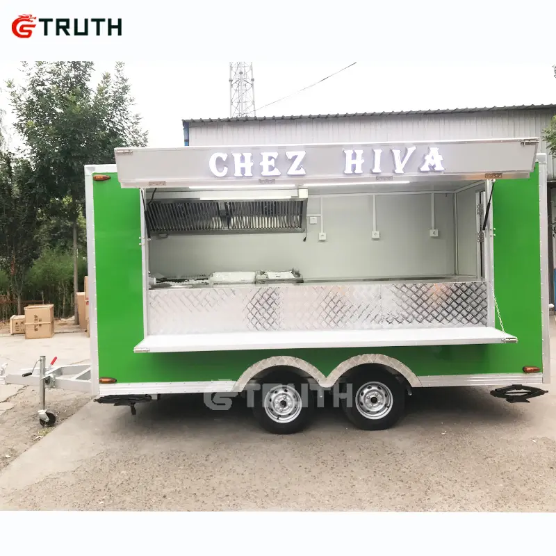真実中国ピザフードトレーラーバーガーファーストフードバン設備の整ったコーヒーカートエアストリームフードトレーラー