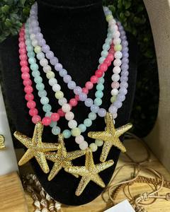 Verano playa estrella de mar Concha pequeña ballena cangrejo colgante collar con circón Crysta collar joyería para mujer - Product Image 2