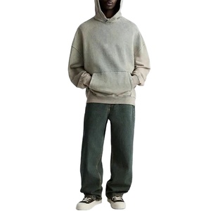 Sweat-shirts à capuche surdimensionnés en coton 100% délavé à l'acide, nouvelle arrivée personnalisée, design unique pour hommes - Product Image 5