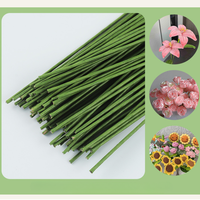 Tige en fil métallique faite à la main de 40/30 cm pour matériel floral DIY, accessoire de fleur artificielle verte pour l'arrangement floral