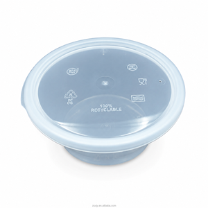 Conteneur alimentaire transparent en PP de 370 ml avec couvercle pour soupes et plats préparés, bol rond jetable pour emporter, compatible micro-ondes, anti-fuite - Product Image 5