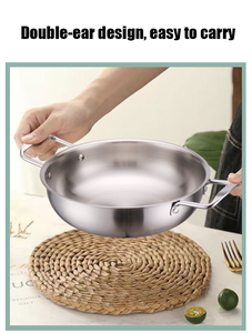 Seadfood <strong>Paella</strong> <strong>Pans</strong> Golden Cooking Non Stick Stainless Steel Double Ear Korean Handle Pot Frying <strong>Pan</strong> - Product Image 6