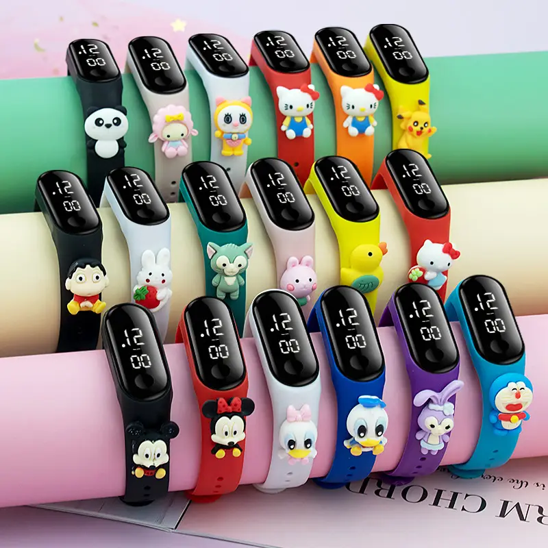 Hot Selling Cartoon Led Doll Electronic Watch Children Boys And Girls Students Watch Touch Waterproof Bracelet Watch Gift