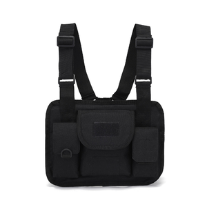 전술 가슴 가방 패션 힙합 조끼 Streetwear 가방 허리 팩 블랙 가슴 장비 가방 - Product Image 3