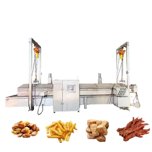 Automatische gewerbliche große kapazität pommes frites Hühnerbein-Fritteuse kontinuierliche Bratmaschine