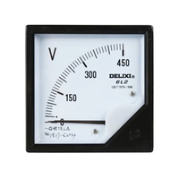 Delixi 6C2 DC Analog Voltmeter Pointer Voltage Meter 0-450V Dial Panel Volt Meter.