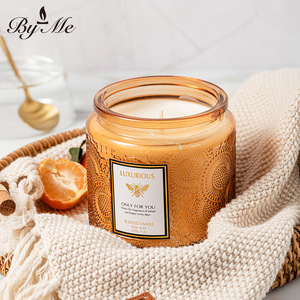 Vela Aromática de Cera de Soja Hecha a Mano con Diseño en Relieve HD-001DD-B, Venta al por Mayor, Fragancia para Dormitorio, Regalo de Cumpleaños, Decoración para el Hogar - Product Image 3