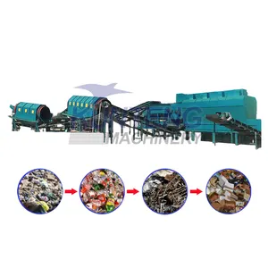 Municipal all type waste sorting machine plant line that can disposal and sorting of waste cardboard paper plastic metal turkey