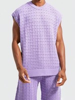 Ensemble short 2 pièces et pull en tricot pour hommes, fabricant de tricots personnalisés, ensembles pull et short gilet creux pour hommes adultes