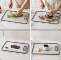 Planches à découper en verre trempé résistant à la chaleur pour la cuisine, avec poignée, plateau de service antidérapant, tapis de cuisson, planche à découper multifonctionnelle