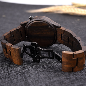 Montres en bois de <span class=keywords><strong>montre</strong></span> en bois de conception faite sur commande de Logo de Quartz de Movt japonais d'oem d'usine - Product Image 5