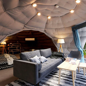 Luxury Glamping <strong>Tents</strong> With Bathroom Geodesic 5+6m Double Dome <strong>Tent</strong> - Product Image 1