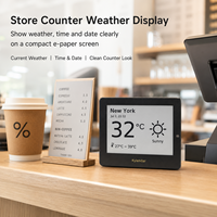 Calendario Meteorológico de Escritorio Kylendar Mini con Pantalla de Papel Electrónico de 4.2 Pulgadas para Cafetería, Tienda Minorista, Visualización de Fecha y Hora, Decoración Inteligente para Escritorio con WiFi