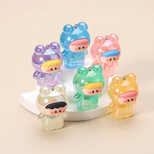 Color recubierto luminoso Uv Rana bebé muñeca de dibujos animados acrílico coche colgante Diy llavero accesorios bolsa hebilla - Product Image 1