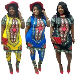 2022 זהורית כותנה אתני דאשיקי טוטם הדפסת גבירותיי חלוק בגדי נשים מקרית הדפס אפריקאי kitenge עיצובים מסורתית שמלה