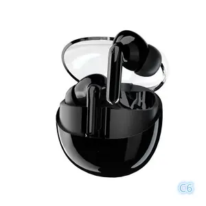 Hotriple C6 modisches Design transparentes kabelloses In-Ear-Hand-Free-Kopfhörer echte kabellose Stereo-Ohrhörer mit 250-mAh-Ladekoffer