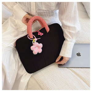 Pink Polyester Handheld Laptop Commuting Student Business Use Shockproof Portable Zipper Cover <b>Cute</b> <b>Notebook</b> Laptop Bag - Product Image 3