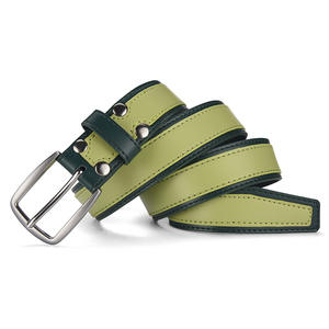 เข็มขัดหนัง PU หนังวัวแท้สำหรับผู้ชาย, เข็มขัดหนัง PU ทนทานปรับความยาวได้และการออกแบบกางเกงยีนส์หลากสีสัน - Product Image 2