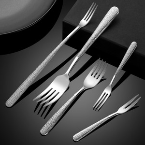 Juego de cubiertos de acero inoxidable 304 con diseño de diamantes de lujo, 16 piezas, borde recto pulido para carne y postre - Product Image 5
