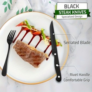 Ensemble de couverts en argent noir de luxe de haute qualité, ensemble de couverts noirs 5 pièces, couverts en acier inoxydable, ensemble de couverts - Product Image 4