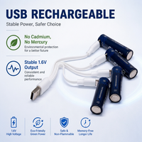 Batteries rechargeables USB 1,6 V AA Ni-Zn 1800 mWh, lot de 4, emballage de vente au détail, directement de l'usine