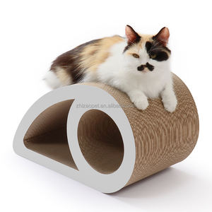 Groothandel Schattige Witte Kat Krabber Board Speelgoed <span class=keywords><strong>Lounge</strong></span> Gemaakt Van Duurzaam Papier Materiaal - Product Image 3