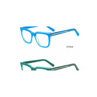 Montures de lunettes optiques carrées épaisses en acétate avec détails de branches à motifs pour lunettes de vue unisexe OEM ODM