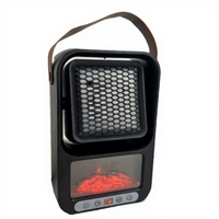 Ventilateur Chauffant Personnelle Effet Cheminée - Chauffage PTC en Plastique Portable pour Bureau avec Protection Contre la Surchauffe, Couverture 10m²