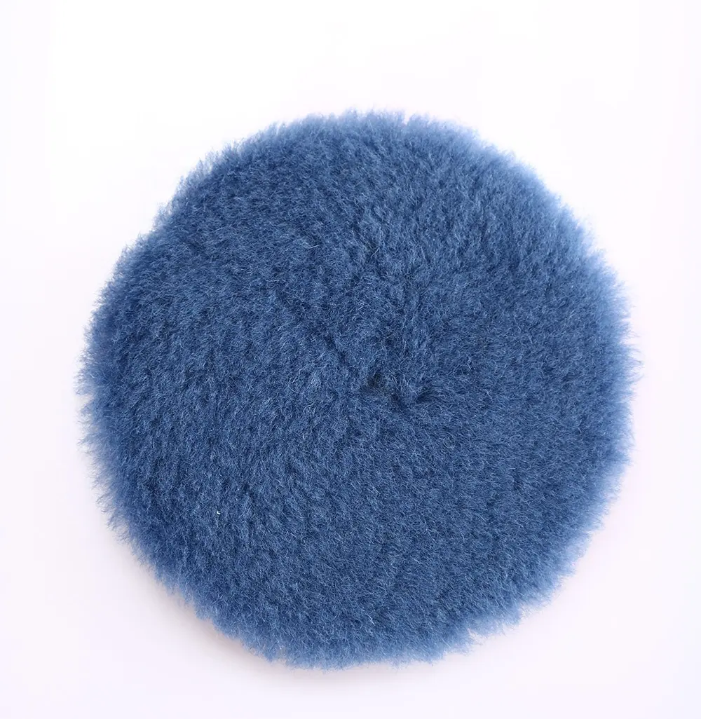 Wool pad for car polishing Single sided 3 "4" 5 "6" 7 "100% soft wool blue car glass waxing polishing pad free sample