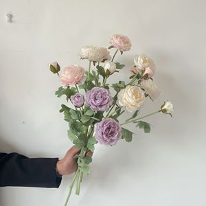 Flores Artificiales Haiyi, Peonías de Seda, Rosas de Té, Rama Individual, Decoración para Bodas y Hogar - Product Image 2