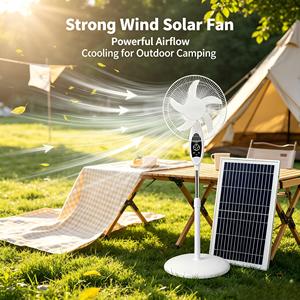 Nouvelle Arrivée : Ventilateur de Camping Solaire Multifonctionnel avec Boîtier Couleur Tendance, Fonction Ventilateur et Lampe, Recharge Solaire - Product Image 1