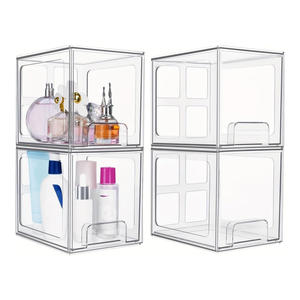 Organizador de Cosméticos Apilable para Baño, Organizadores Acrílicos para Debajo del Gabinete, Paquete de 2 Organizadores Transparentes para Maquillaje - Product Image 1