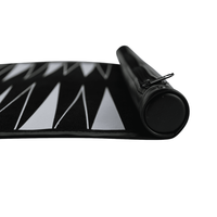 Maßgefertigtes Luxus-Backgammon-Set aus PU-Leder, Reise-Backgammon, Rollbares On-the-Go-Spielset