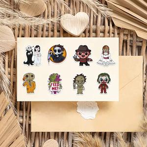 50 pièces Q version <span class=keywords><strong>thriller</strong></span> films rôles d'<span class=keywords><strong>horreur</strong></span> fantôme décalcomanies clown effrayant tueur autocollant - Product Image 4