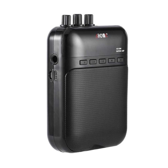 AROMA AG-03M Rechargeable Mini Guitar Amplifier 5W Multifunction Recorder Speaker TF Card Portable Guitar Amp for Guitar Bass