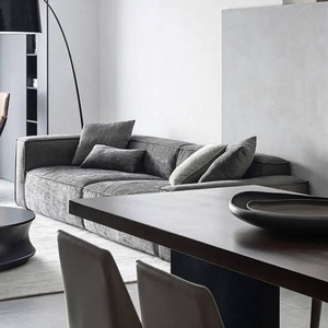 Ensemble de canapés modulaires Zayshine en velours côtelé de luxe minimaliste italien, 3 places, lavable, en forme de T, pour villa et appartement - Product Image 3