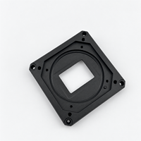 Pièces d'adaptation OEM personnalisées en aluminium anodisé noir usiné CNC pour cadre de fixation de lentille carrée