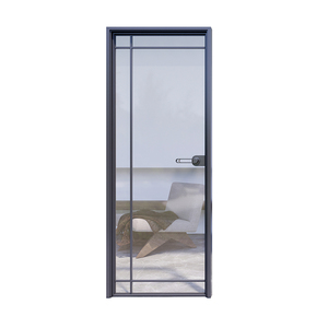 <span class=keywords><strong>Porte</strong></span> à battants en verre intérieur en aluminium insonorisé minimaliste moderne Cadre fin et étroit pour maisons Appartements - Product Image 4