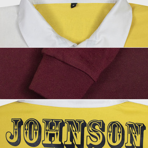 Personnalisé 100% Polyester Recyclé Maillot Tricoté Sans Couture Fil Teinture À Manches Longues Rugby Polo Unisexe Sportswear - Product Image 5