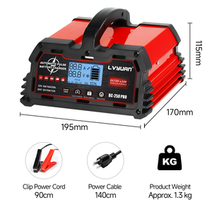 <span class=keywords><strong>Chargeur</strong></span> de <span class=keywords><strong>batterie</strong></span> de voiture intelligent <span class=keywords><strong>professionnel</strong></span> 12V/24V avec écran LCD et protection contre l'inversion de polarité pour camions et SUV - Product Image 4