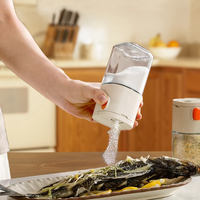 Pot d'assaisonnement quantitatif multifonctionnel de 180ml bouteille d'assaisonnement en verre de type presse pot de sel de cuisine épices et poivrières
