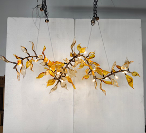 <span class=keywords><strong>Lustre</strong></span> en verre au design moderne en forme de feuille avec cristaux verts pour la décoration du salon ou du restaurant - Product Image 2