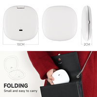 Miroir de maquillage portable pliable personnalisé avec éclairage LED, logo personnalisé, miroir compact avec lumière