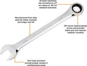 19mm Metric Ratcheting Combination Wrench CR-V Steel Box End Head 72-tooth <strong>Ratchet</strong> OEM Industrial Grade 3-Year Warranty - Product Image 2