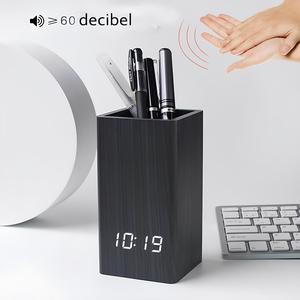 Bằng gỗ nhiệt độ kỹ thuật số chủ bút đồng hồ báo thức không tốn kém LED bảng đồng hồ - Product Image 5