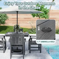 Vente en gros de meubles de jardin ensemble table et chaises d'extérieur avec trou pour parapluie adapté aux chaises et tables de café d'extérieur