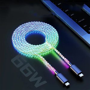 สาย USB C TO Type C ที่ชาร์จเร็วแบบ<span class=keywords><strong>3</strong></span> in 1สายชาร์จข้อมูลแบบเร็วไฟ LED สายชาร์จ USB เรืองแสง - Product Image 5
