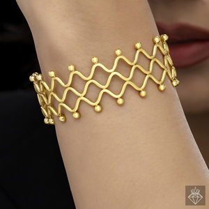 กำไลข้อมือแฟชั่นสำหรับผู้หญิงสร้อยข้อมือทองเหลืองชุบทองสำหรับวันครบรอบ - Product Image 2