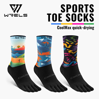 Chaussettes à cinq doigts WRELS, chaussettes de sport personnalisées OEM, chaussettes de sport élégantes, chaussettes respirantes, chaussettes de sport élastiques, accessoires de course à pied, chaussettes athlétiques